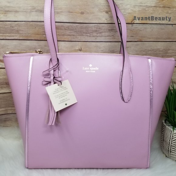kate spade Handbags - Kate Spade Kali Quartz Pink Large Tote Leather New